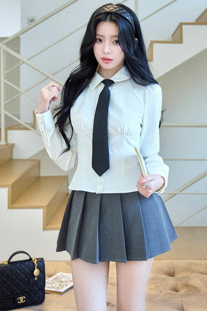 Finnish College Knitted Cardigan Set-Up