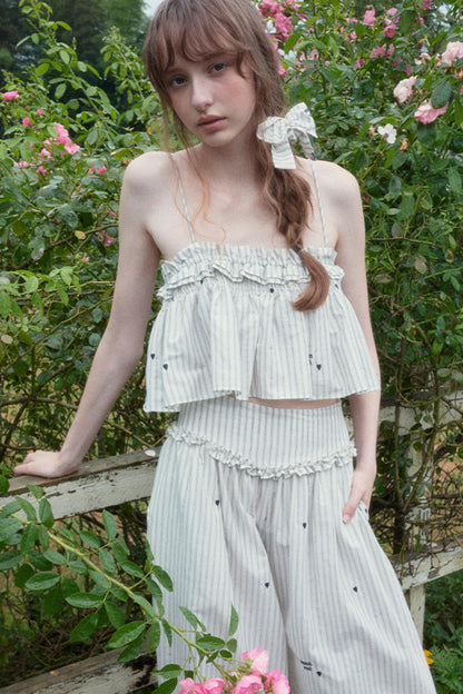 Penny Striped Suspender Pants Set-Up