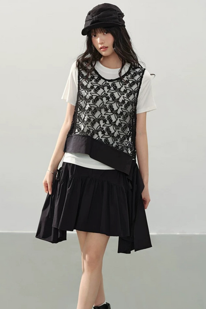 Irregular A-Line Mini Skirt