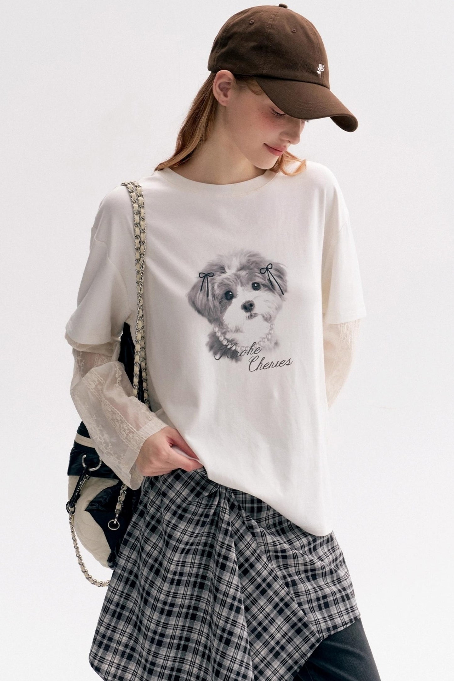 Puppy Painted Tencel Long-sleeve T-shirt