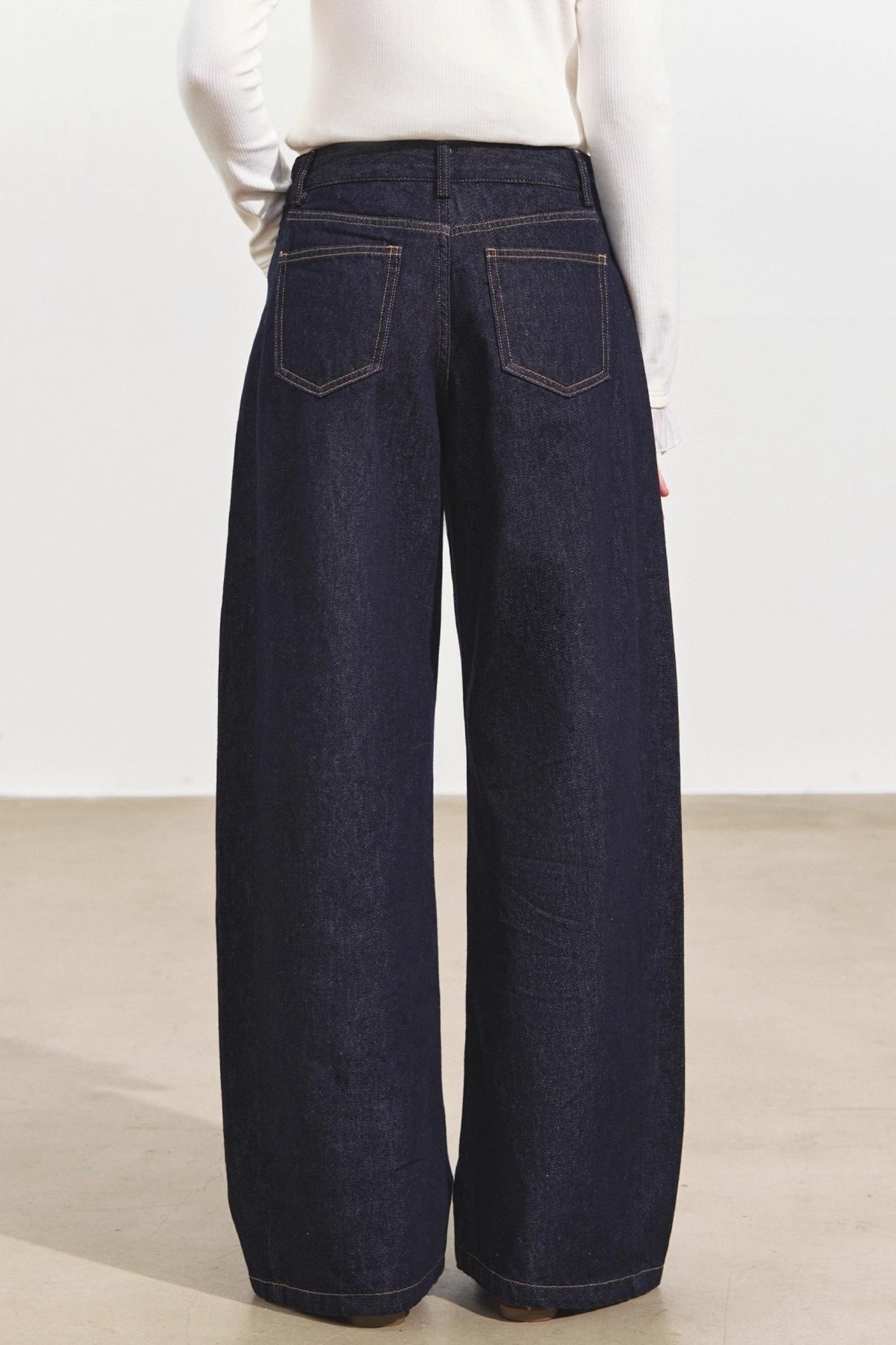 Denim Pleated Pants