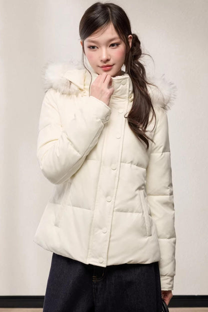 Stand-Up Fur Collar Down Jacket