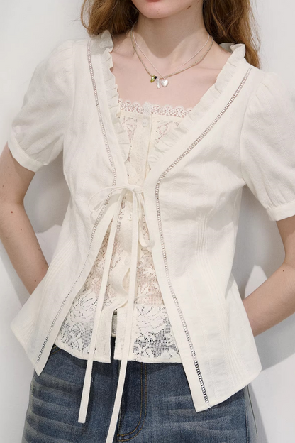 Cloud Peony Lace Blouse
