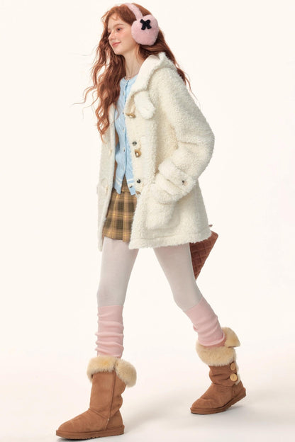 Hooded Faux Shearling Coat