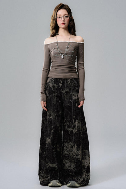 Dark Brown One-Shoulder Top