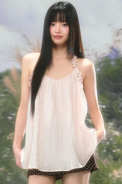 Sweet Ruffled Halter Top