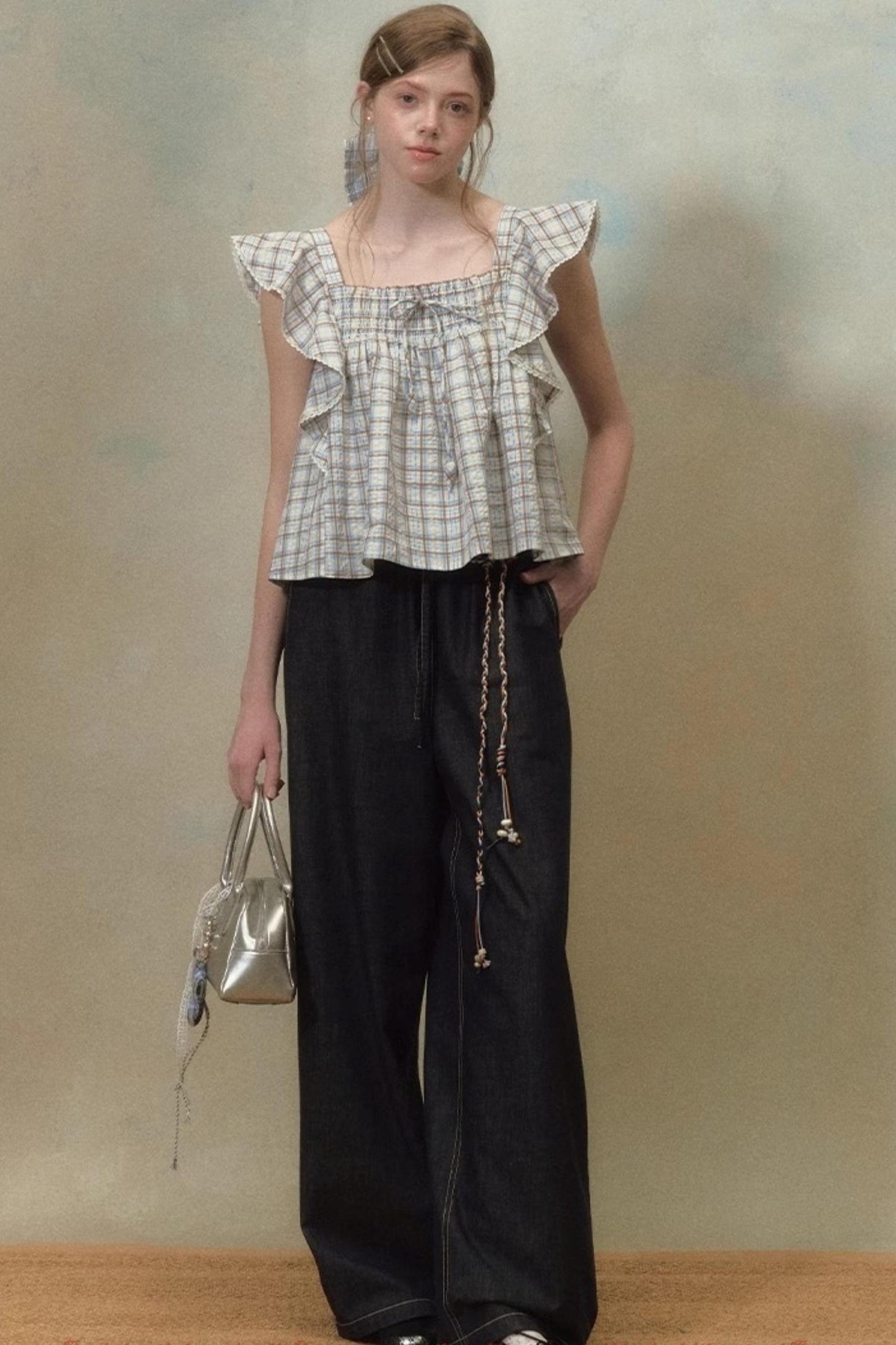 Elastic Wide Leg Jeans