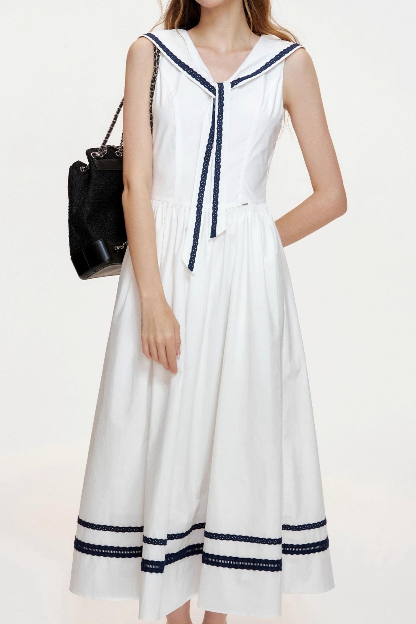 Navy Core Cotton Maxi Dress