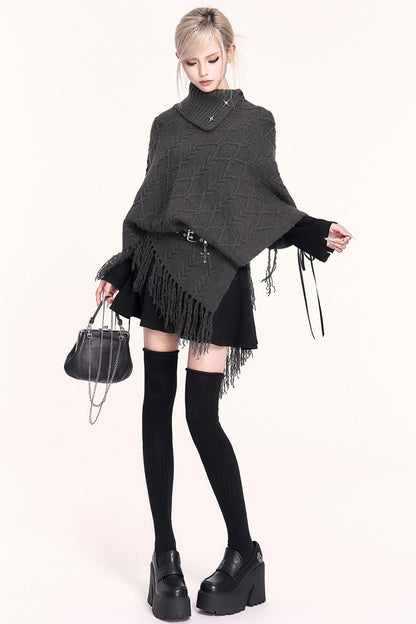 Vintage High Neck Cape Sweater