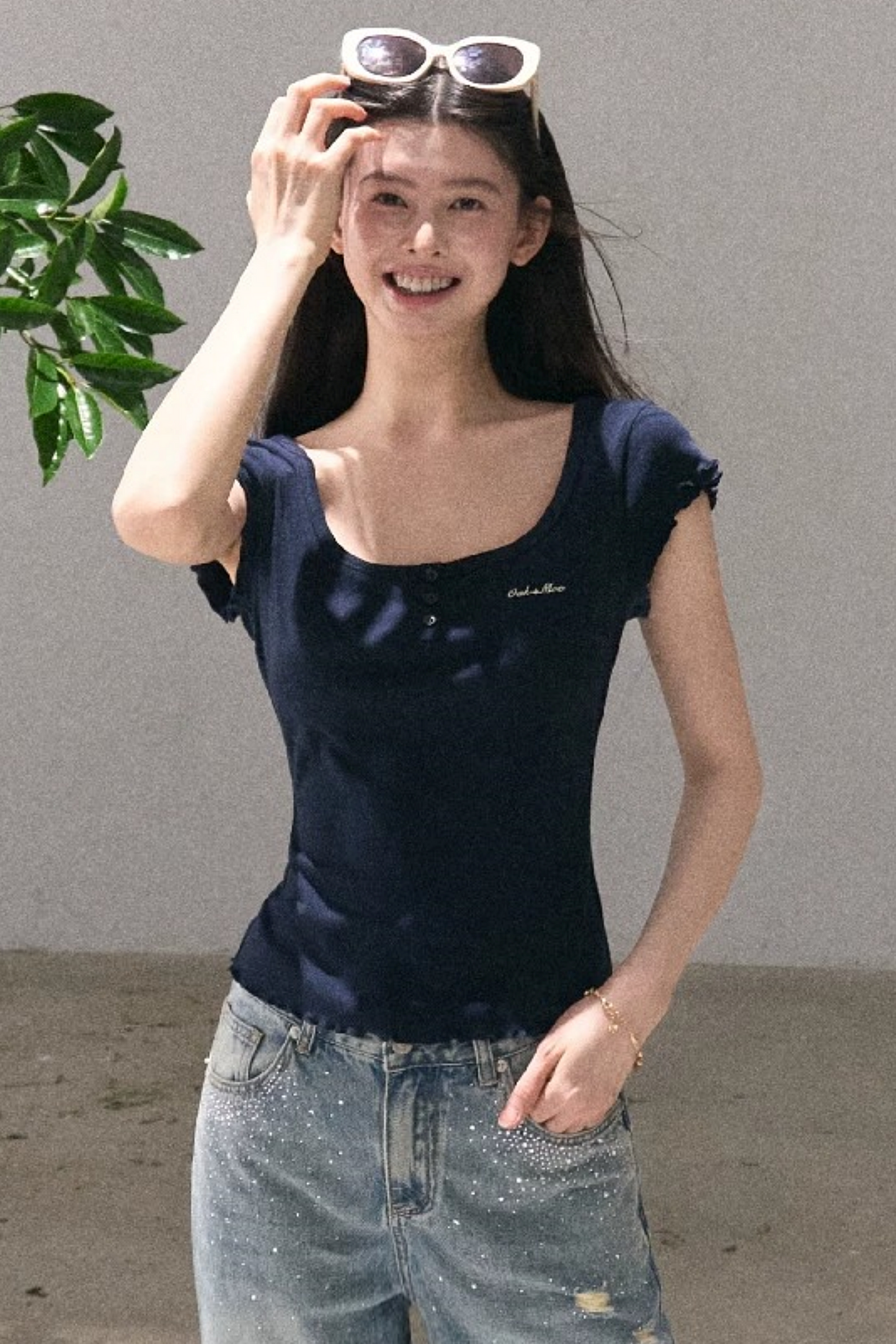 Lyocell Wool Embroidered Top