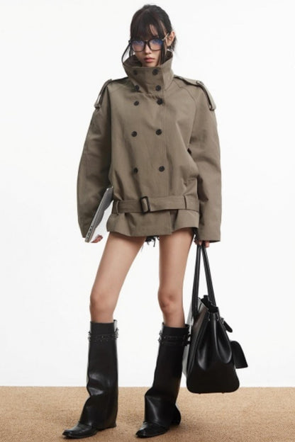 Retro Dark Khaki Work Jacket