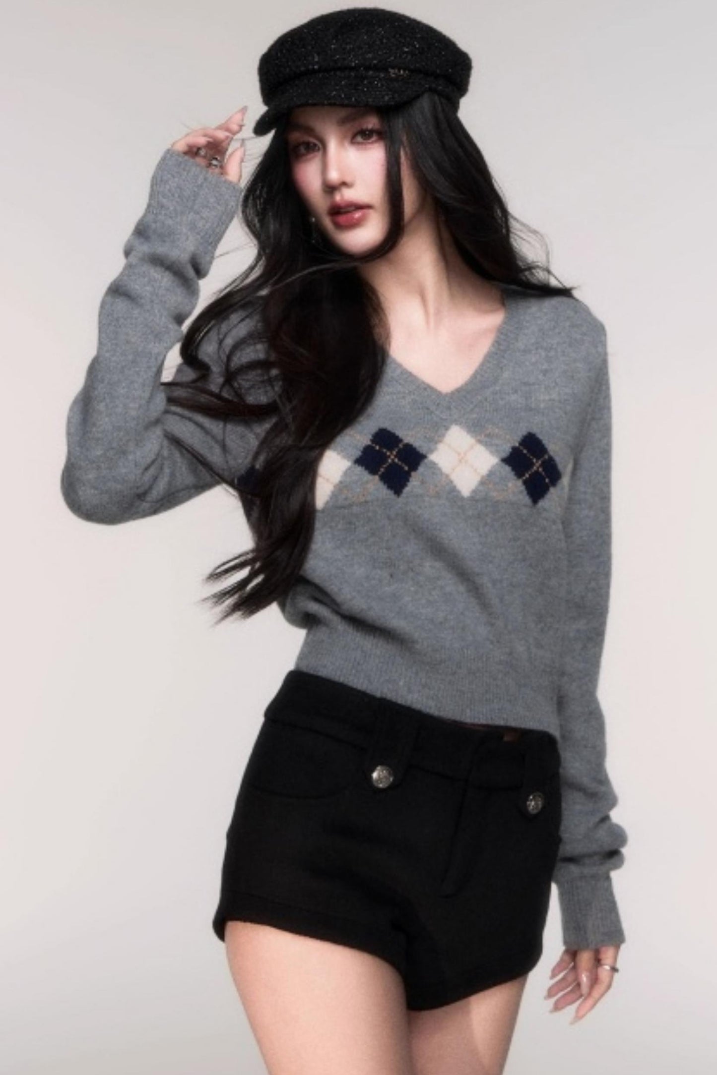 Collegiate Knit V-Neck Cardigan