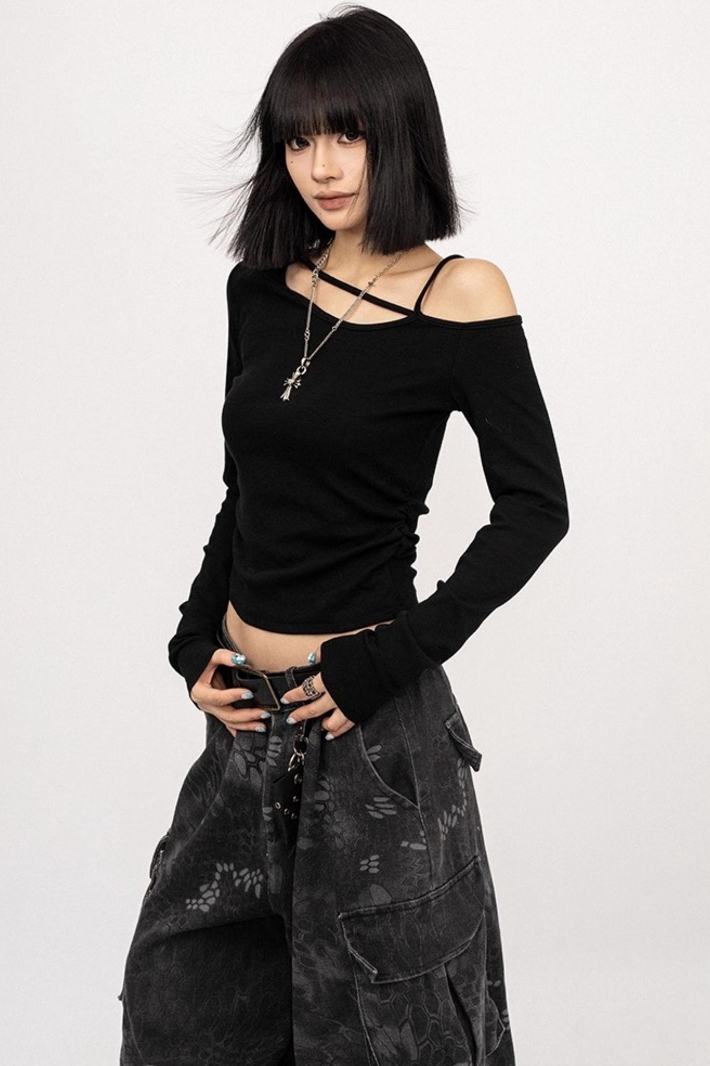 Autumn Spice Black Long Sleeve T-Shirt