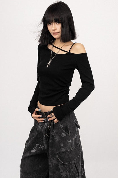 Autumn Spice Black Long Sleeve T-Shirt