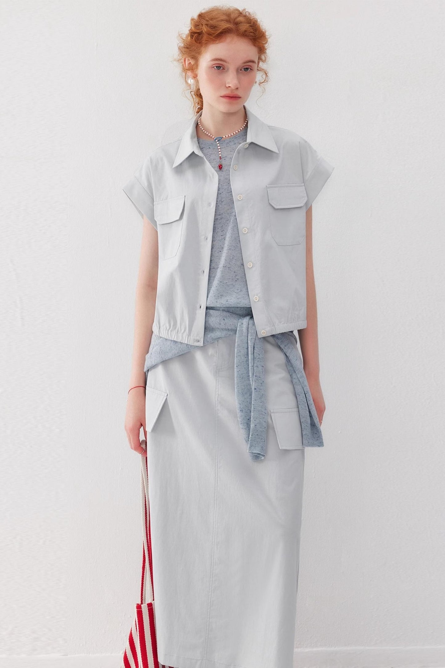 Tencel A-Line Vest Skirt Set-Up