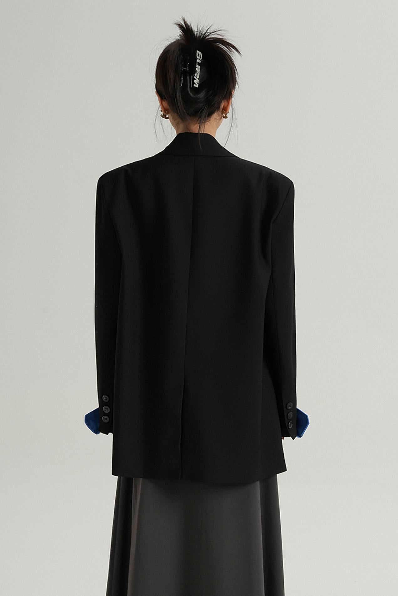 Blazer à lacets de design tempérament 