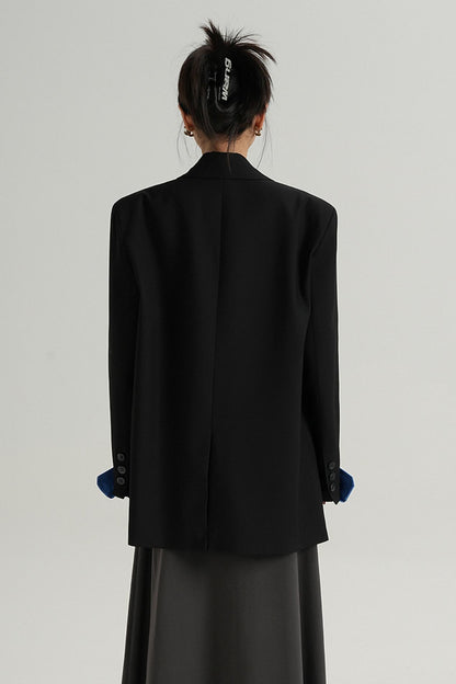 Blazer à lacets de design tempérament 