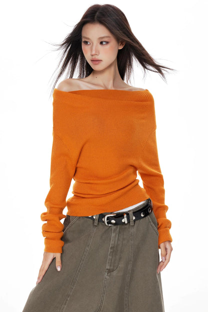 One-Shoulder Knit Sweater