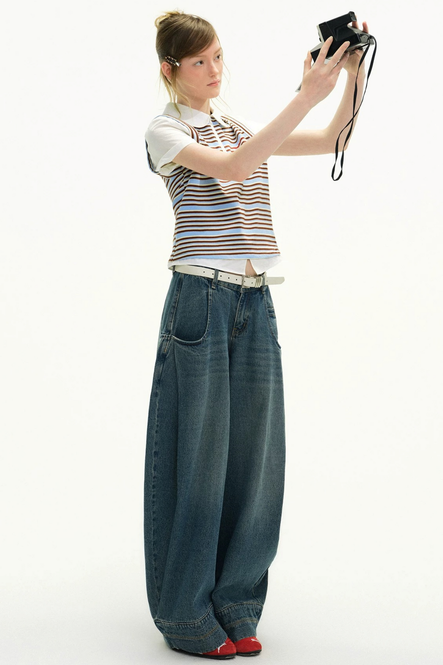 Striped Academic Polo Blouse