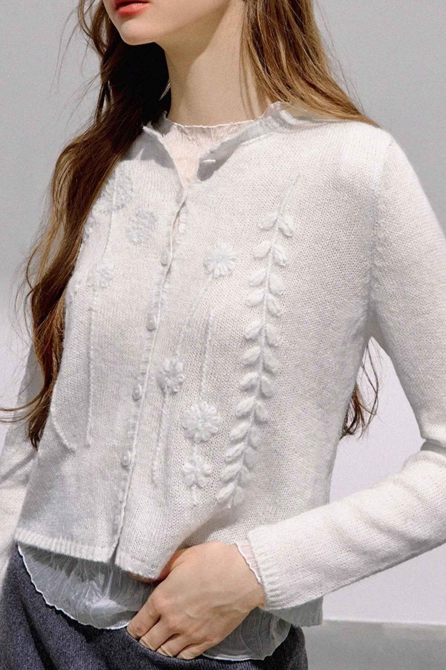 French Knitted Sweater Cardigan