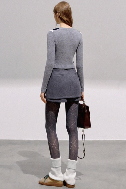 High-End Wool Tweed Skirt