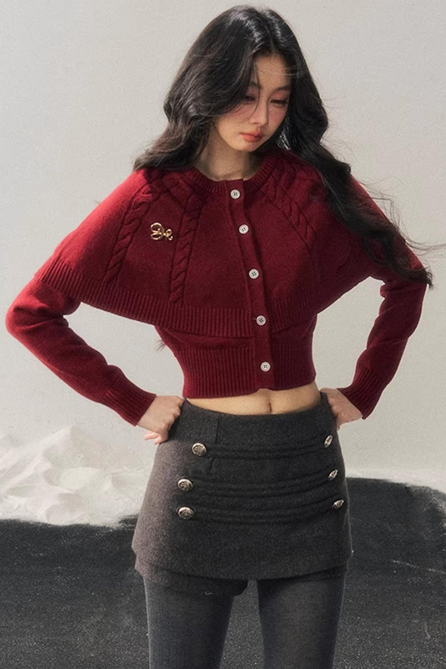 Woolen A-Line Skirt Pants