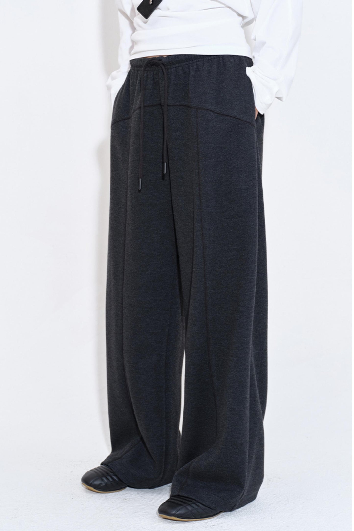 Split Line Stitching Loose Straight Pants