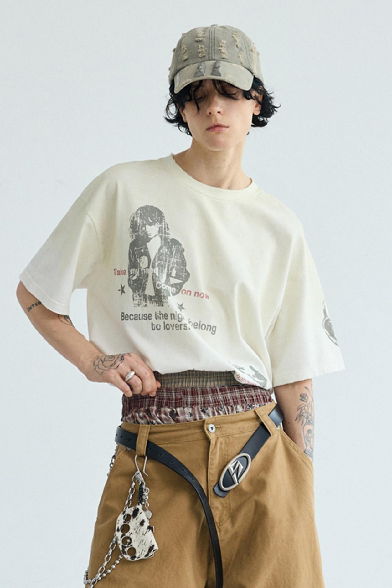 Vintage Gradient White Tee