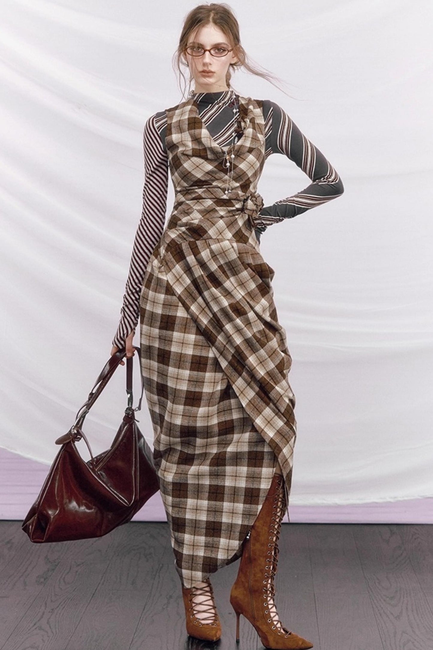 Rebellious Plaid Wool Dress
