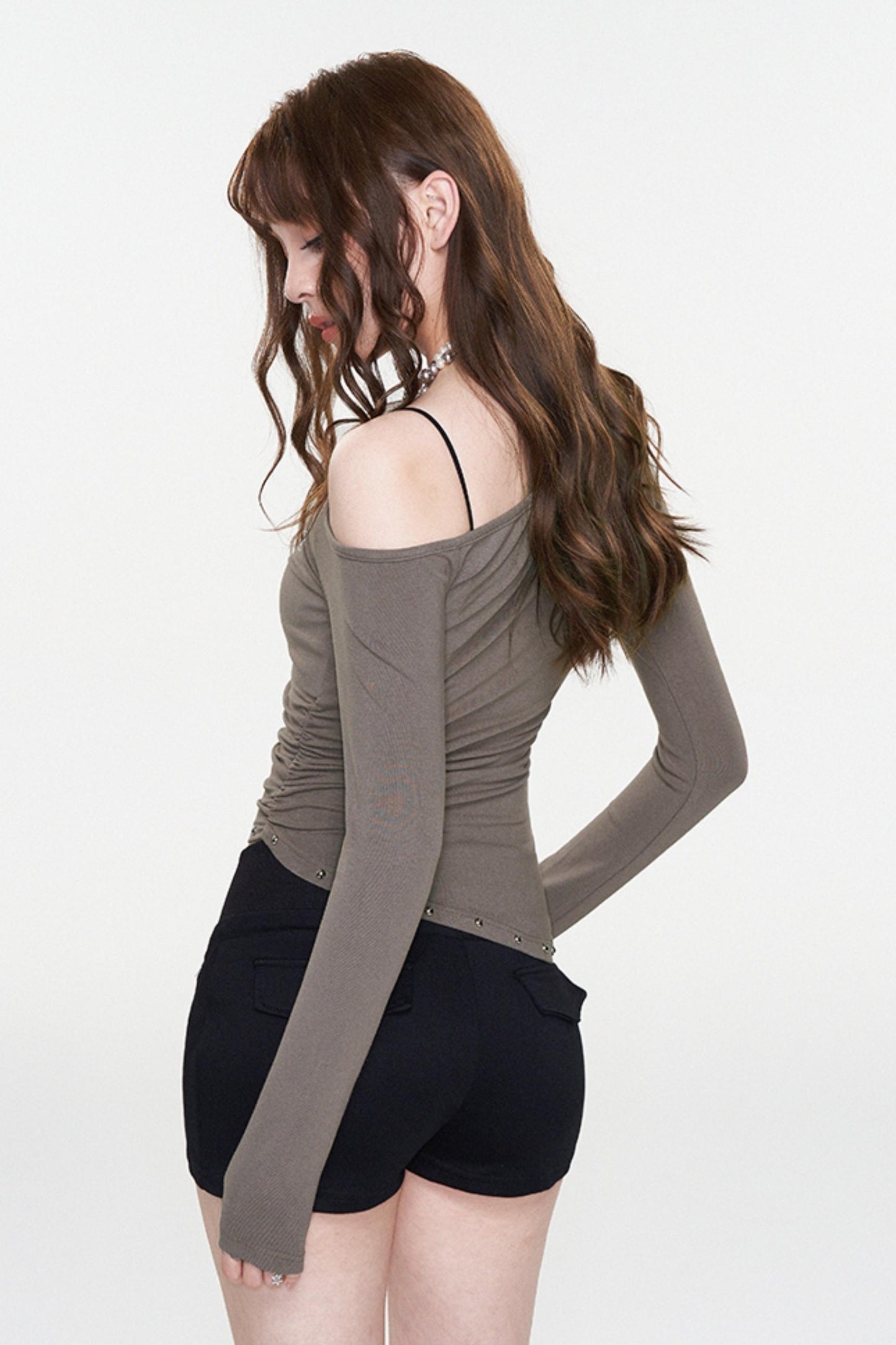 Slim Fit Rhinestone Print Top