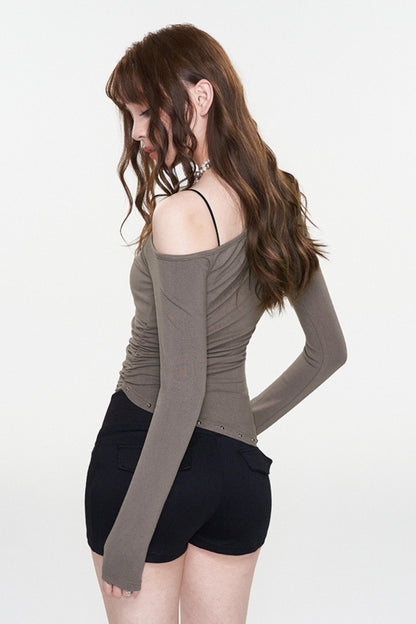 Slim Fit Rhinestone Print Top