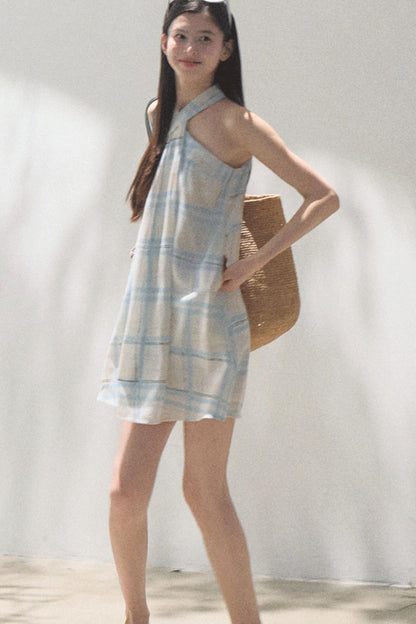Linen Plaid Dress