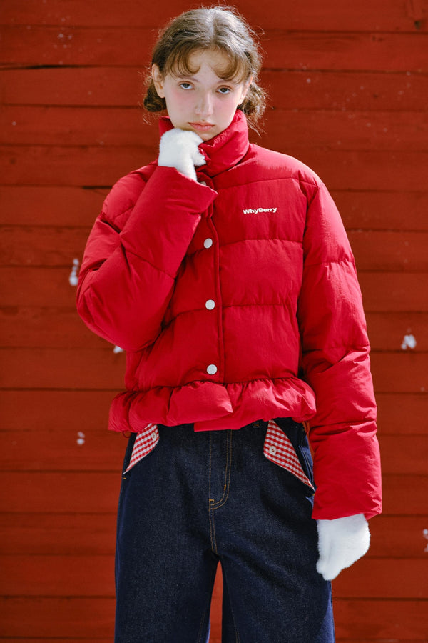 단색 크롭 재킷 