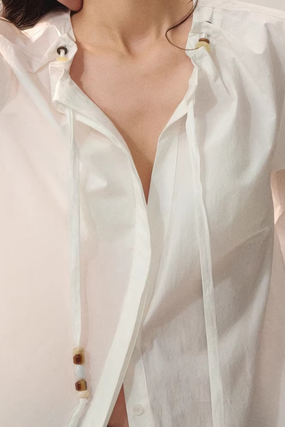 Weightless Beaded Ribbon Blouse