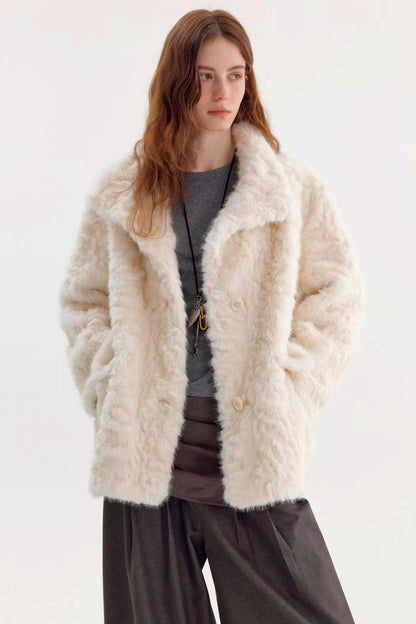 텍스처 에코 퍼 코트