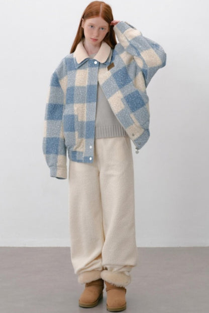 Thick Lambswool Straight-Leg Pants