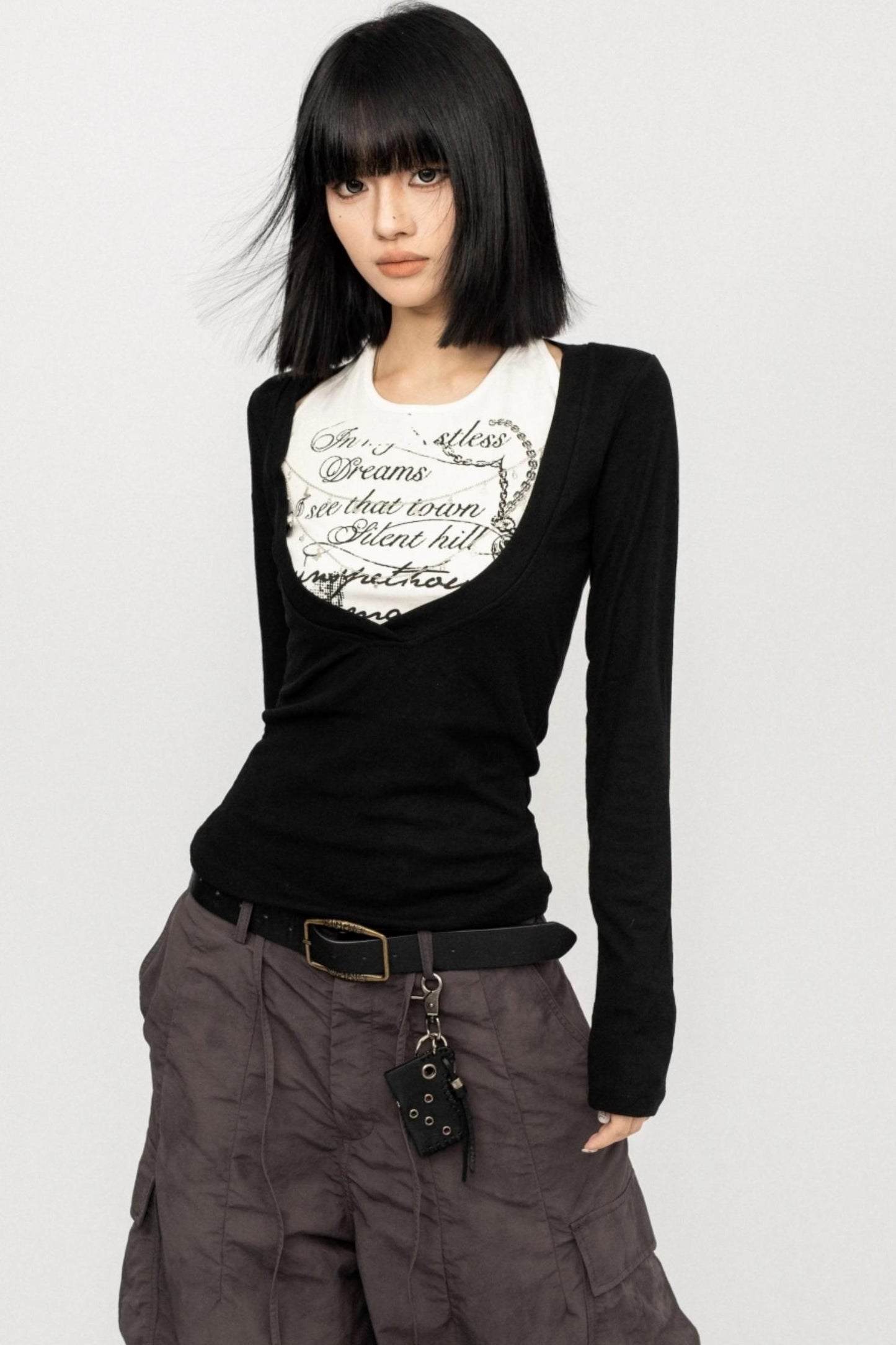 Autumn Black Slim Top