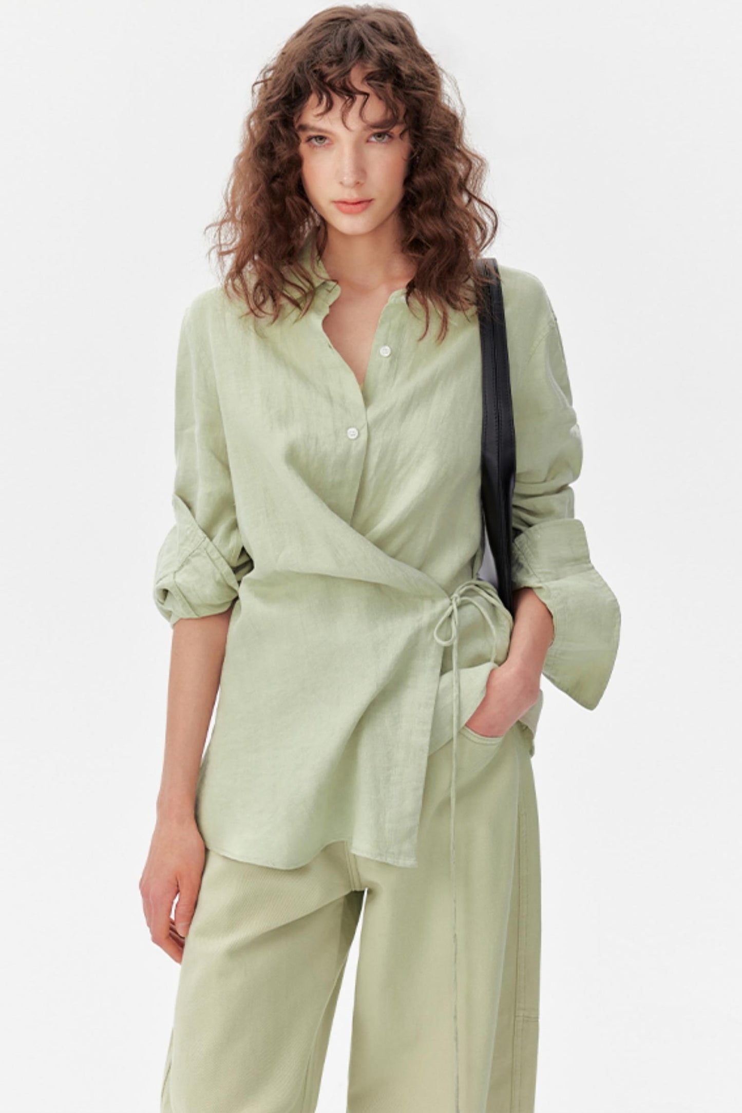 Mint Linen Shirt Pants Set-Up