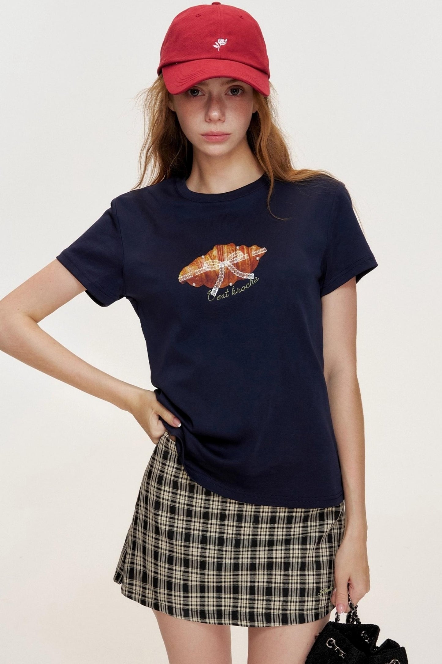 Croissant Lace Short Sleeve T-Shirt