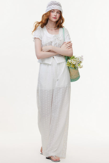 Lace Embroidered Two-Piece Set-Up