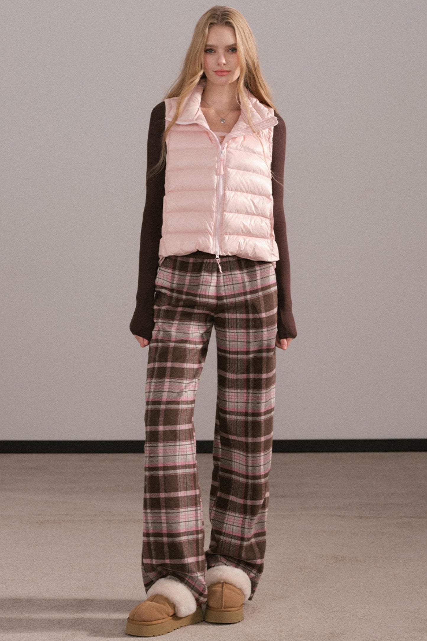 Retro Pink Plaid Pants