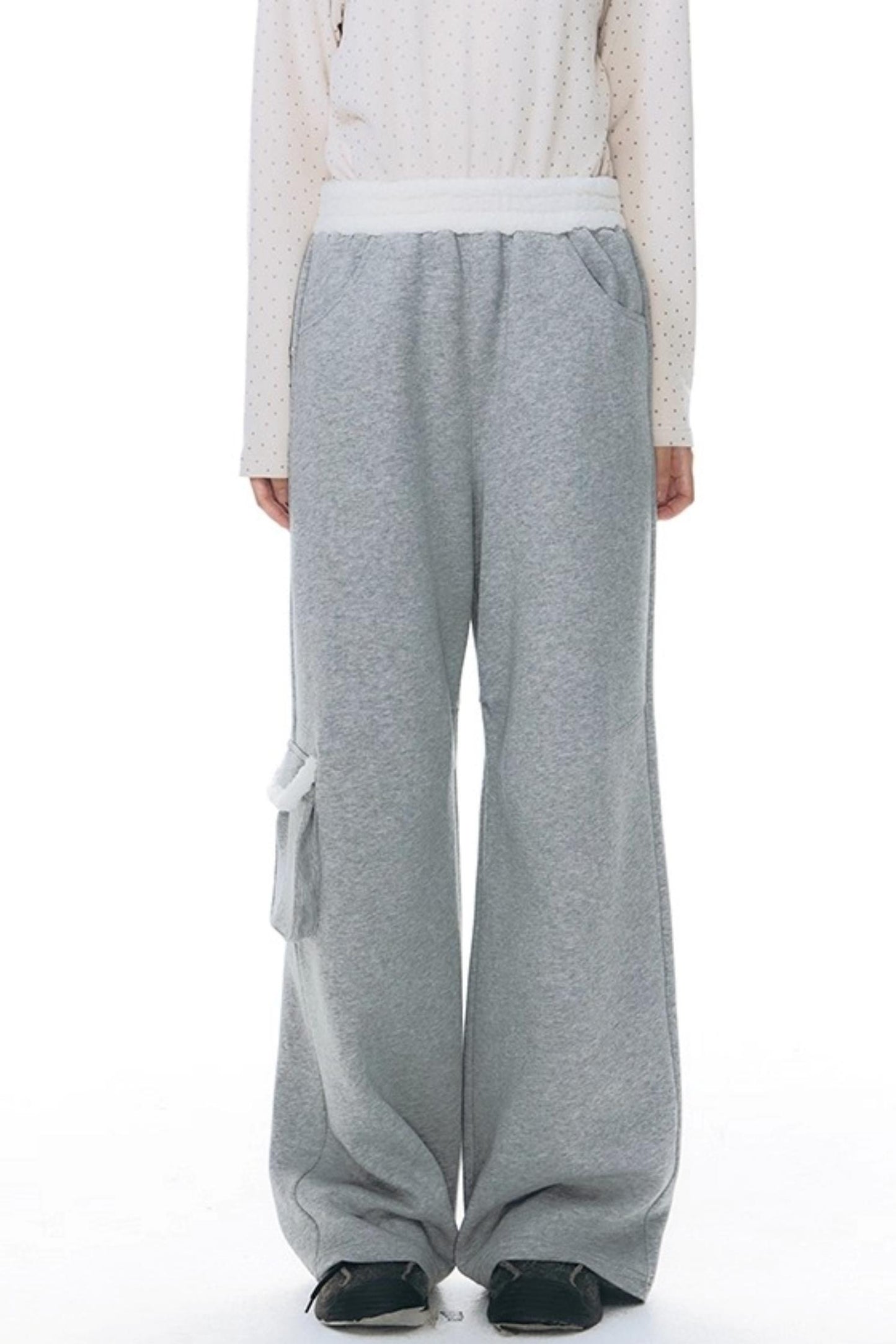 Plush Waistband Wide-Leg Pants
