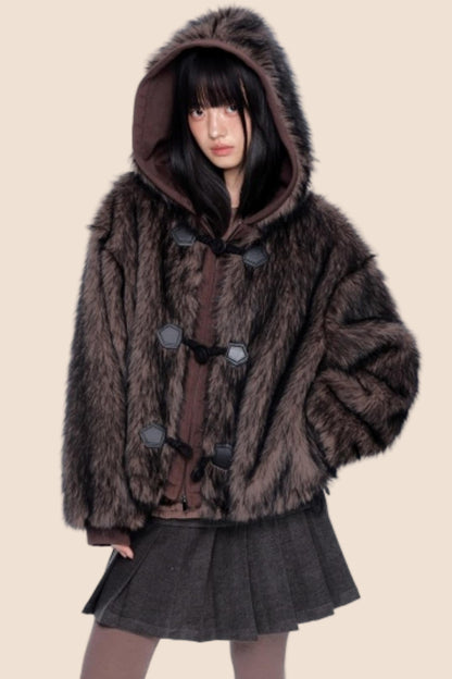 Faux Fur Hooded Jacket