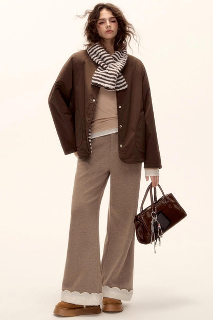 Solid Knit Round-Neck Sweater