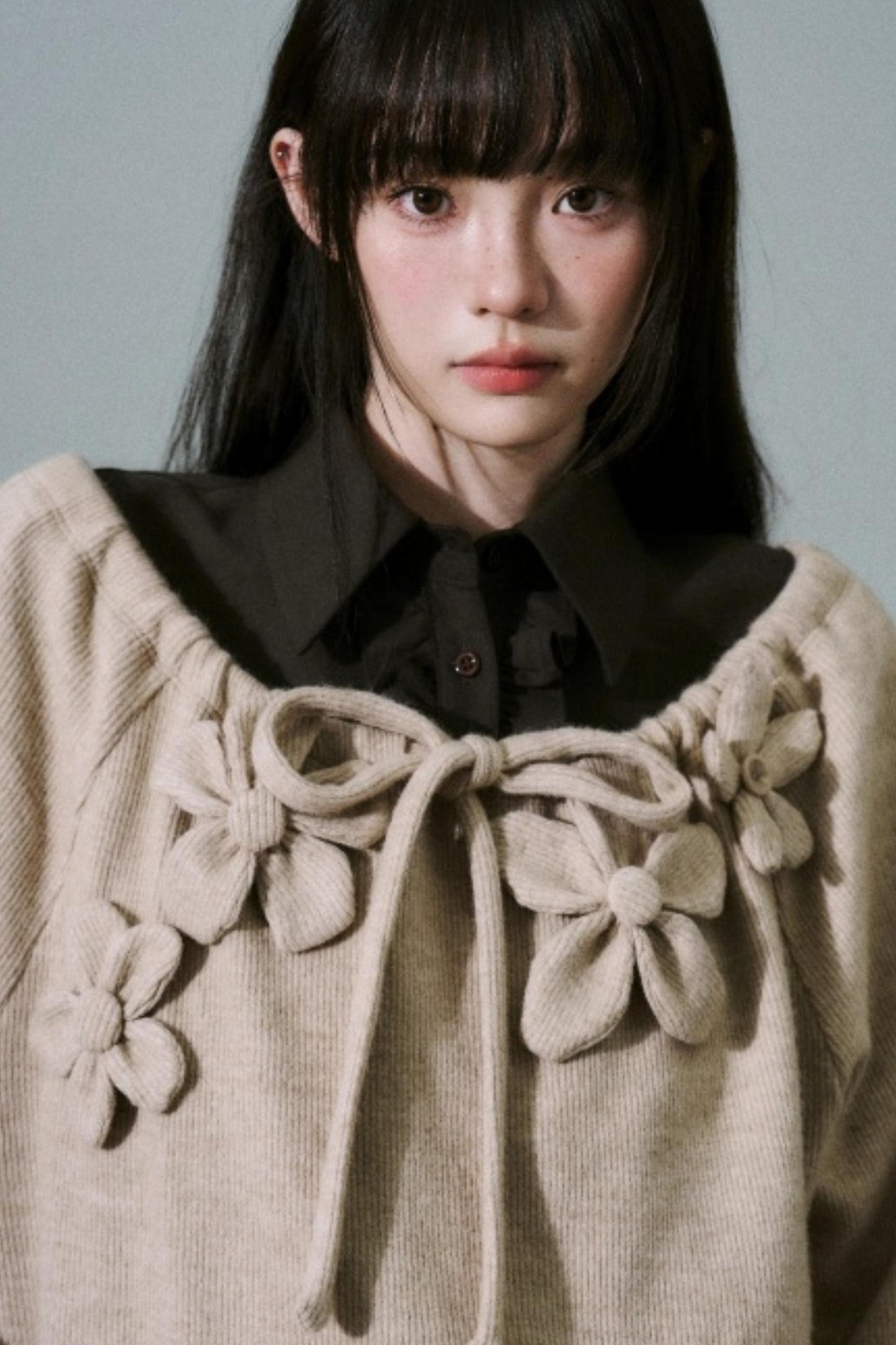 Handmade Floral Knit Sweatshirt