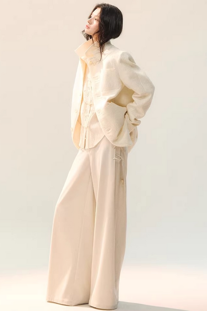 플리츠 섀도우 엘레강스 블라우스