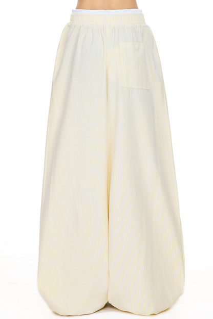 Retro Striped Wide-Leg Pants