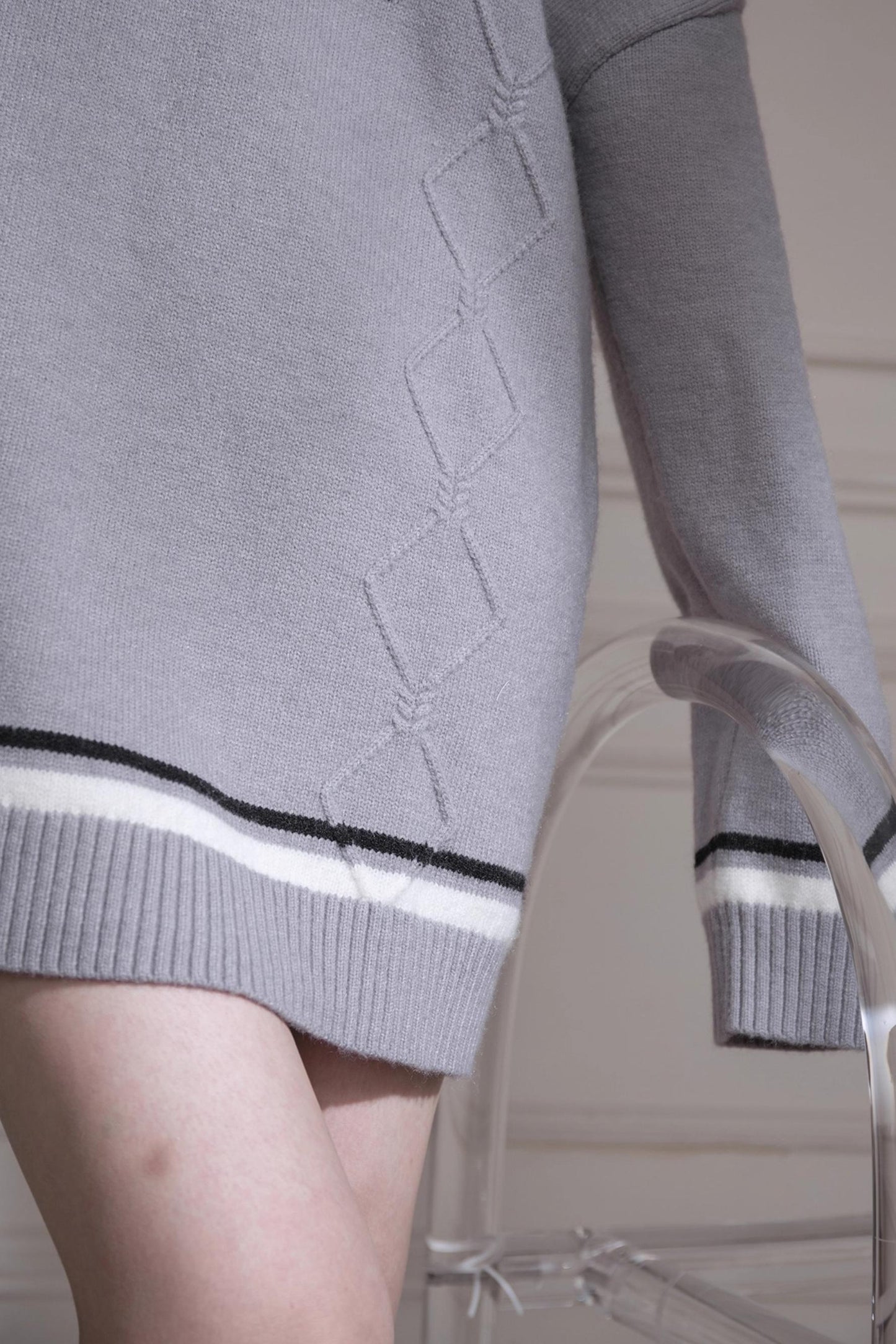 Lazy Fluff Striped Woolen Dress