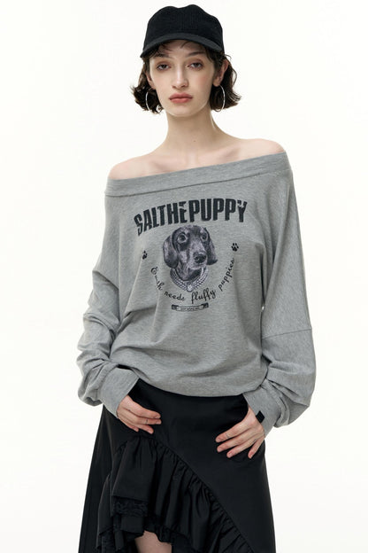 Puppy Print Long Sleeve T-shirt