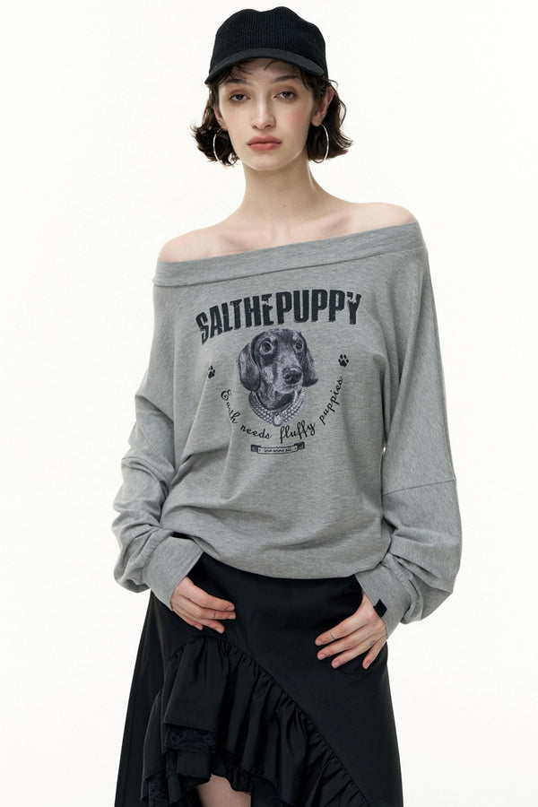 Puppy Print Long Sleeve T-shirt